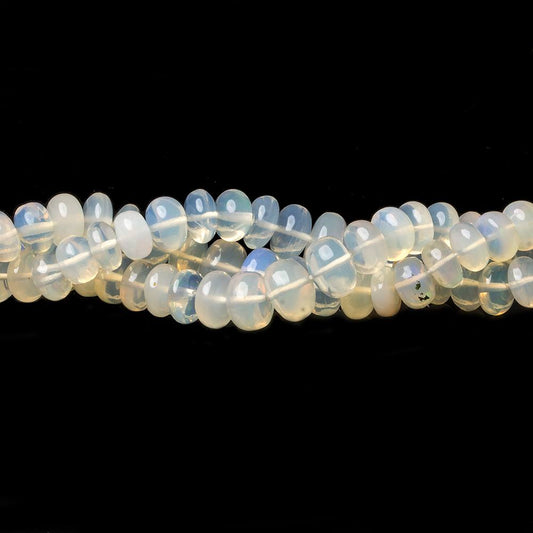 4-7mm White Ethiopian Opal Plain Rondelle beads 18 inch 146 pieces