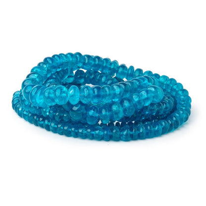 4-8.5mm Neon Blue Apatite Plain Rondelle Beads 18 inch 139 pieces AA