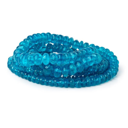4-8.5mm Neon Blue Apatite Plain Rondelle Beads 18 inch 139 pieces AA