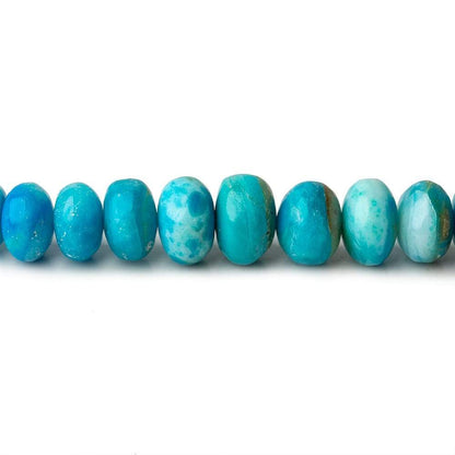 4-8.5mm Peruvian Blue Opalina plain rondelles 18 inch 135 beads A