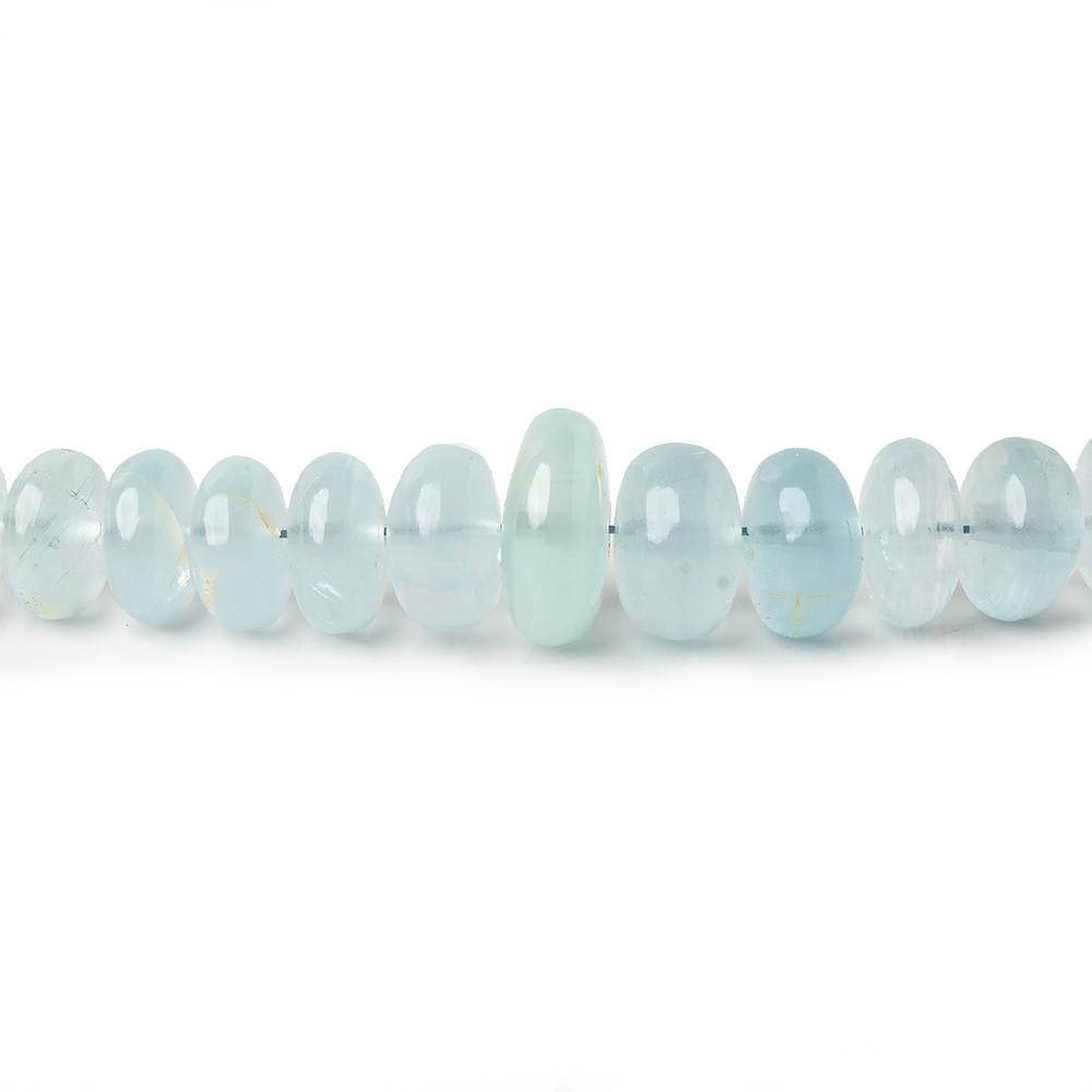 4-8mm Aquamarine Plain Rondelles 16 inch 105 beads A