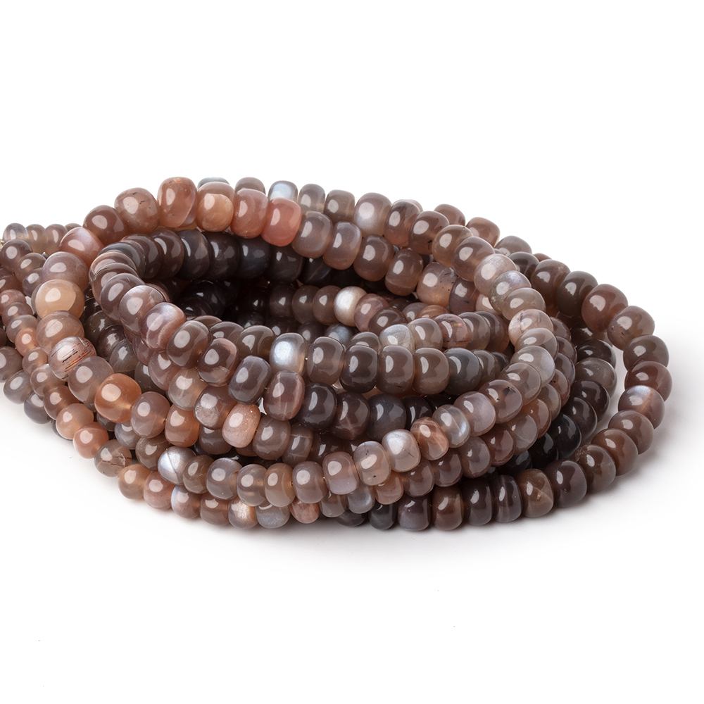 4-8mm Chocolate Moonstone Plain Rondelle Beads 16 inch 80 pieces