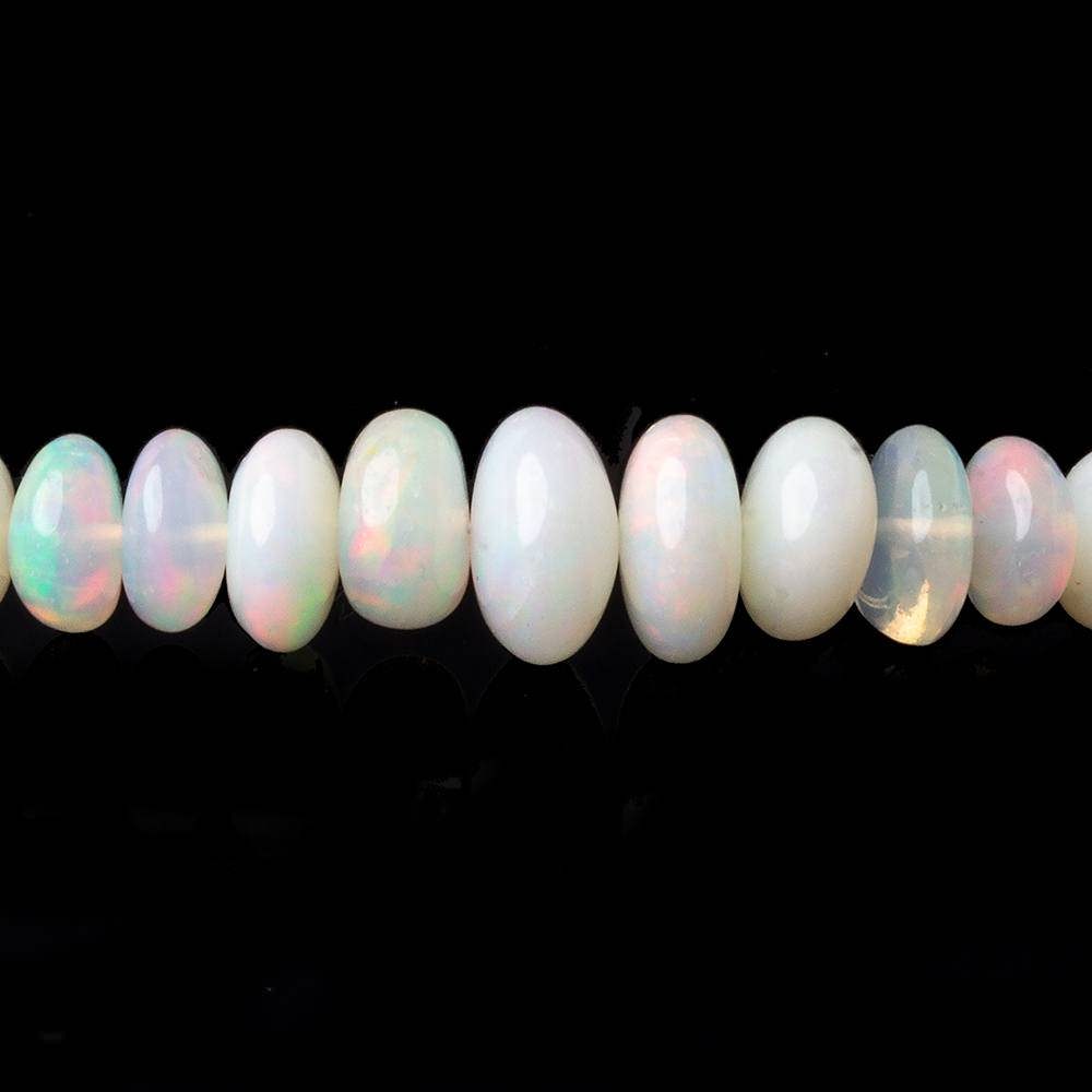 4-8mm Cream White Ethiopian Opal Plain Rondelles 16 inch 119 beads AA