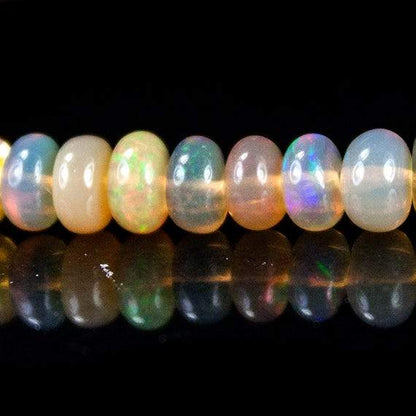 4-8mm Cream White Ethiopian Opal Plain Rondelles 16 inch 119 beads AA