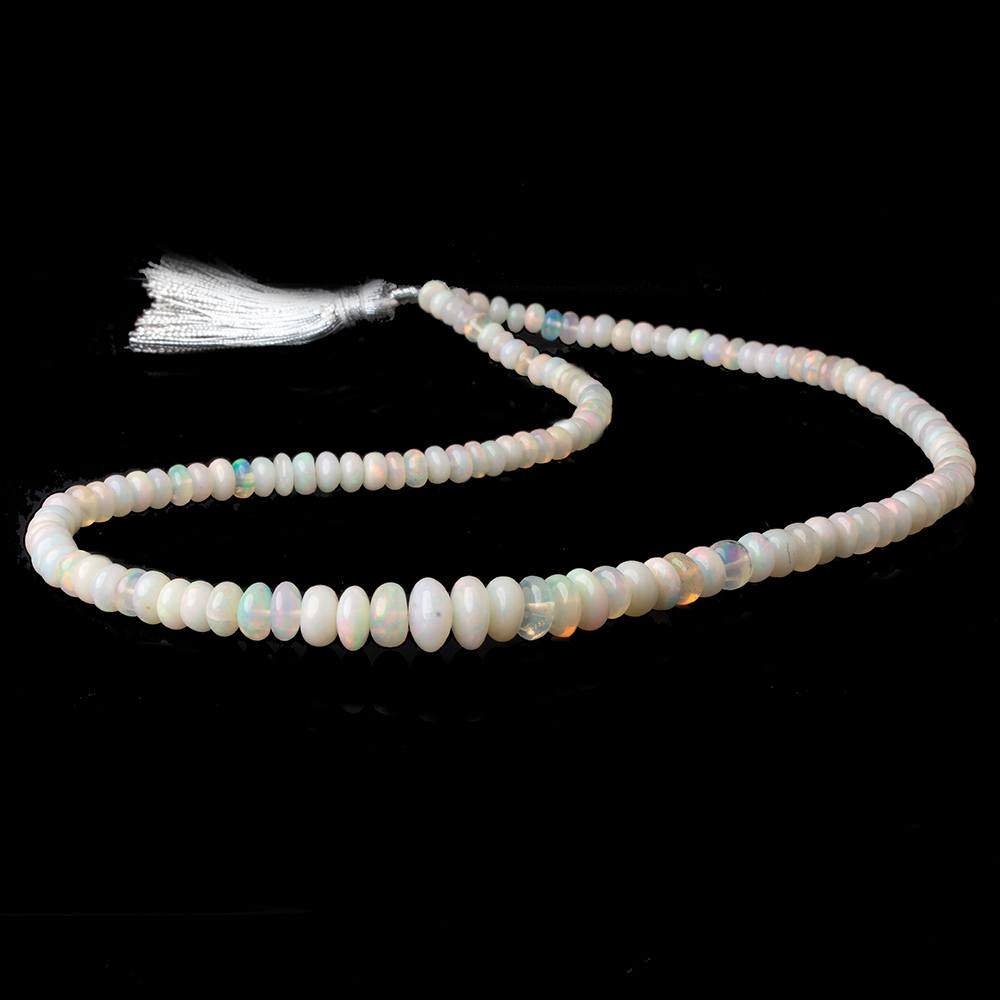 4-8mm Cream White Ethiopian Opal Plain Rondelles 16 inch 119 beads AA