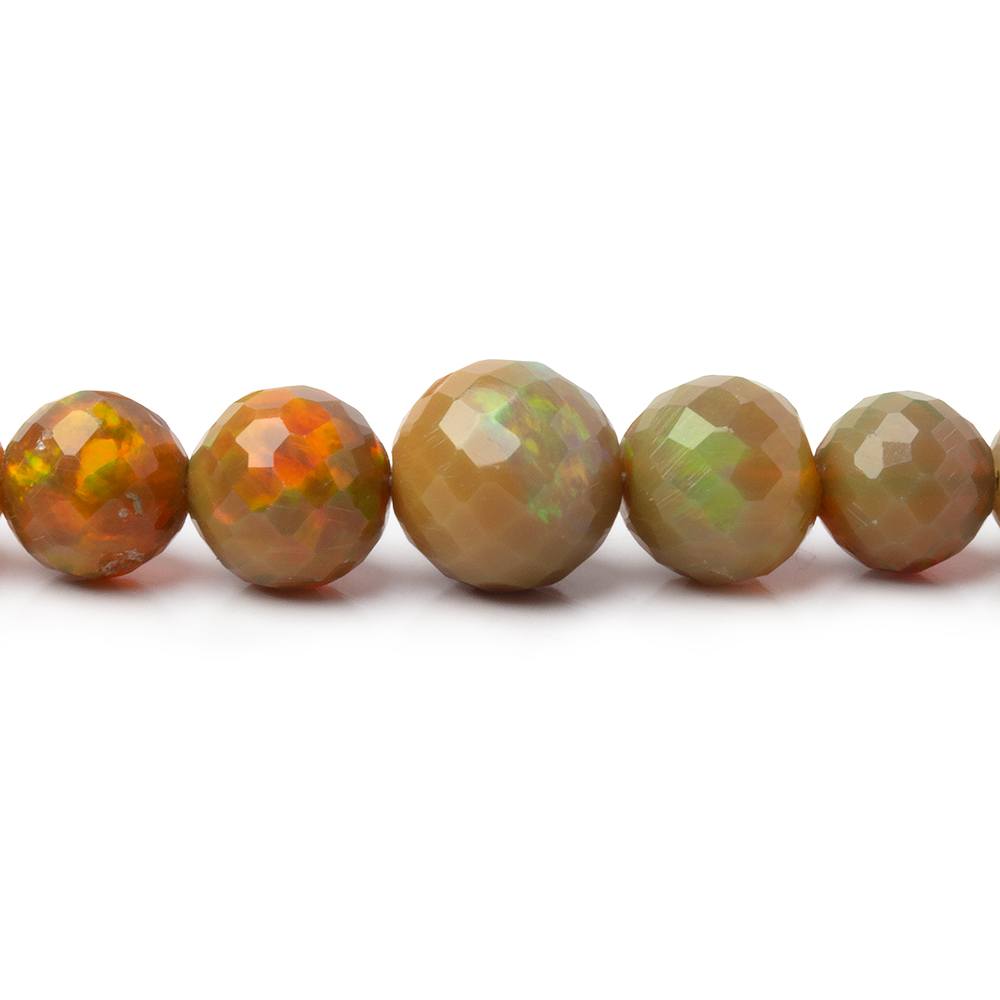 4-8mm Dark Golden Ethiopian Opal Faceted Rounds 18 inch 91 Beads AA