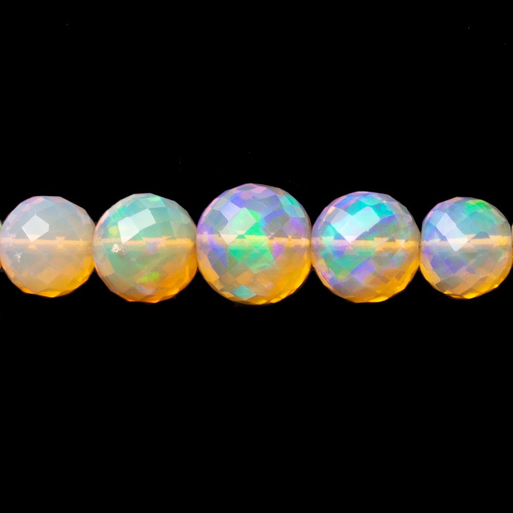 4-8mm Golden Ethiopian Opal Faceted Rounds 18 inch 94 Beads AAA