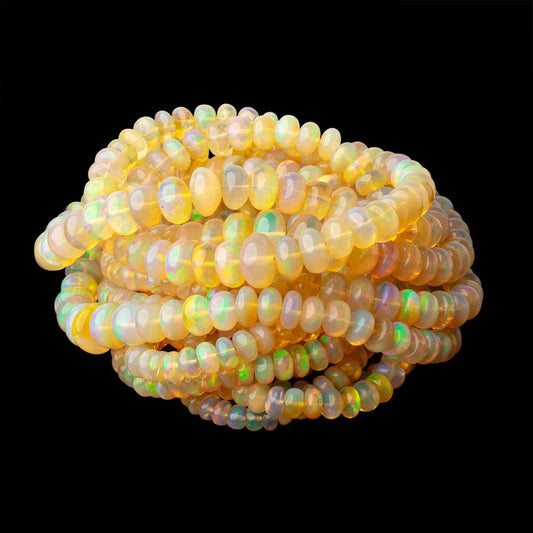4-8mm Golden Ethiopian Opal Plain Rondelle Beads 16 inch 110 pieces AA