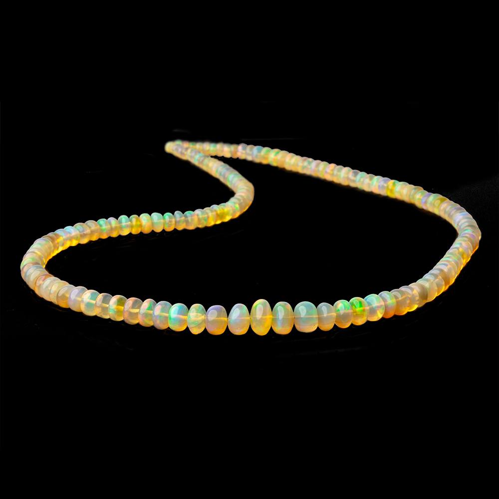 4-8mm Golden Ethiopian Opal Plain Rondelle Beads 16 inch 110 pieces AA