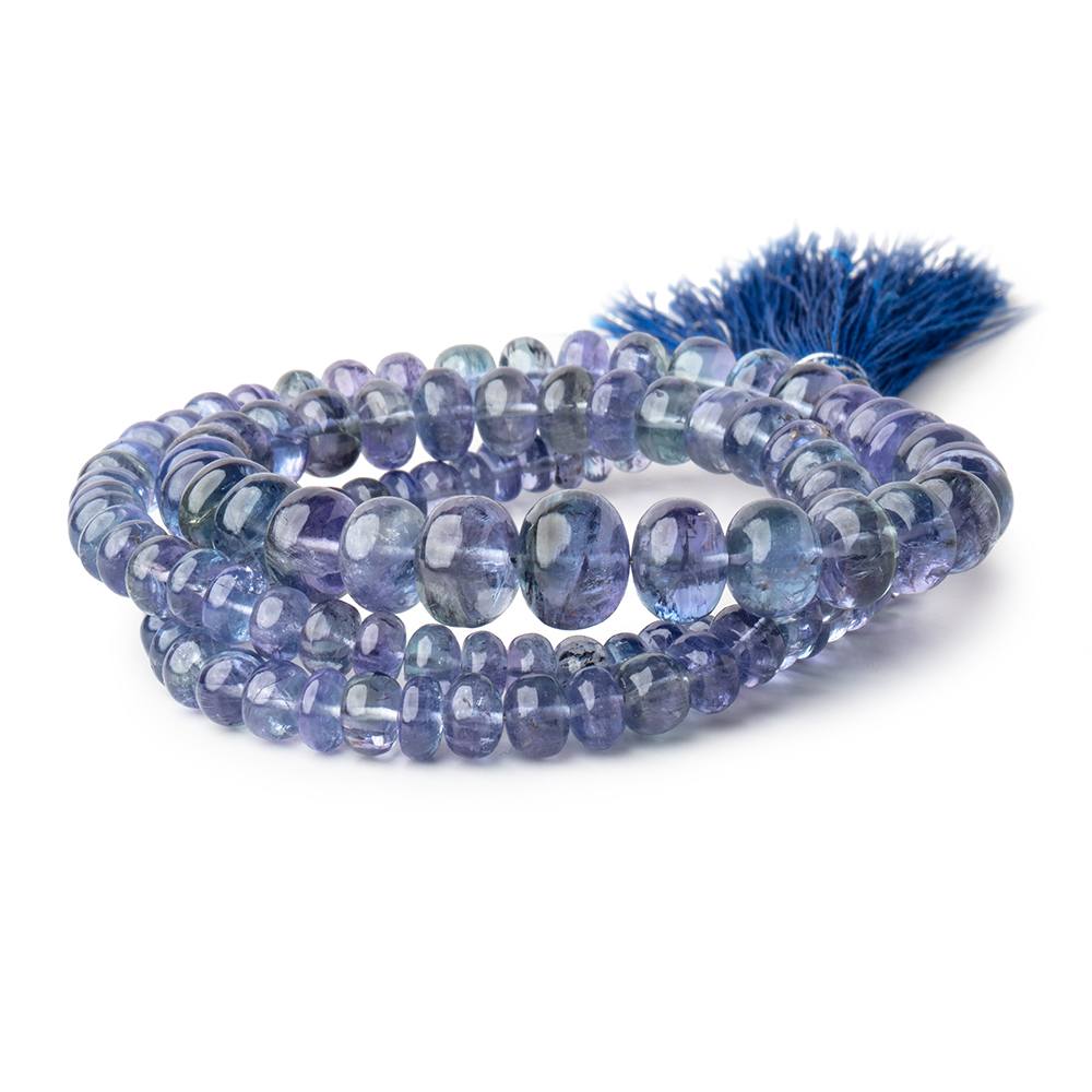 4-9.5mm Tanzanite Plain Rondelle Beads 19 inch 122 pieces AAA