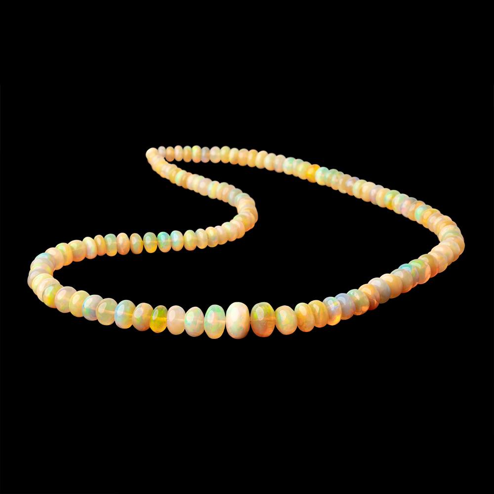 4-9mm Golden Ethiopian Opal Plain Rondelle Beads 16 inch 114 pieces AA