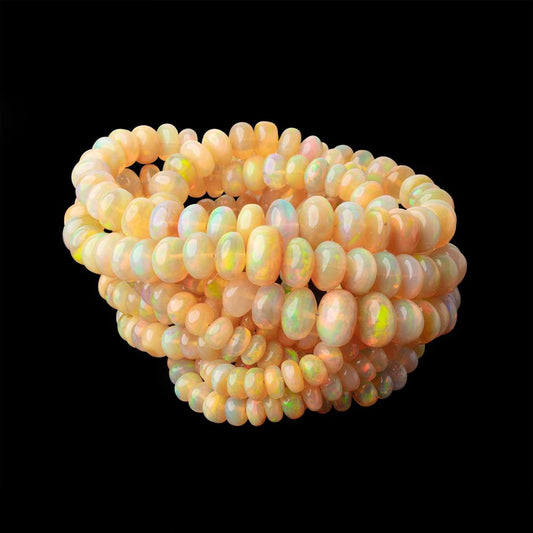 4-9mm Golden Ethiopian Opal Plain Rondelle Beads 16 inch 114 pieces AA