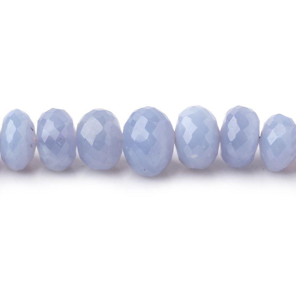 4-9mm Namibian Blue Chalcedony faceted rondelles 18 inch 115 beads AA