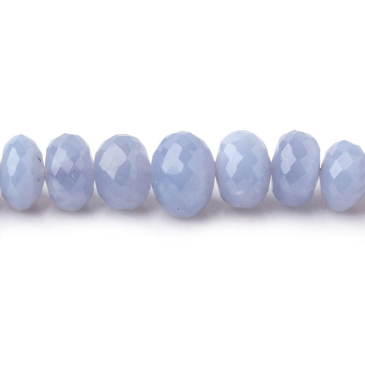 4-9mm Namibian Blue Chalcedony faceted rondelles 18 inch 115 beads AA