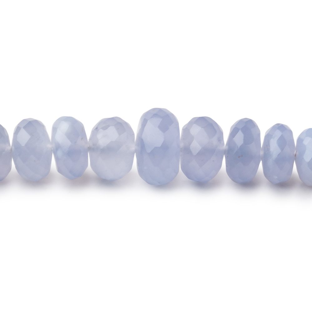 4-9mm Natural Blue Chalcedony faceted rondelle beads 18 inch 145 pieces AA