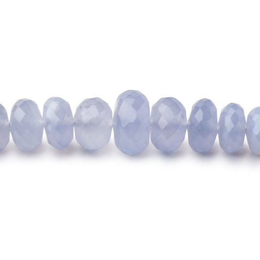 4-9mm Natural Blue Chalcedony faceted rondelle beads 18 inch 145 pieces AA