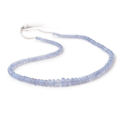 4-9mm Natural Blue Chalcedony faceted rondelle beads 18 inch 145 pieces AA
