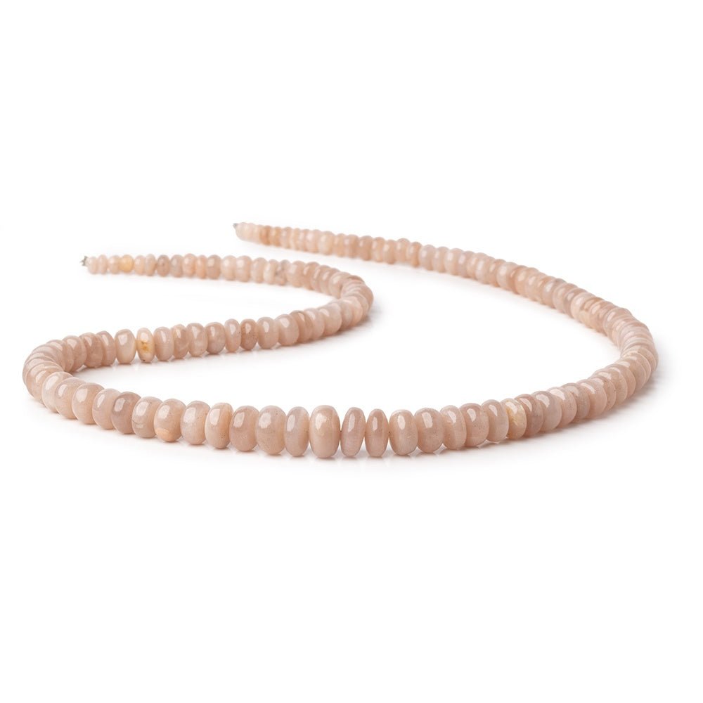 4-9mm Peach Moonstone Plain Rondelle Beads 18 inch 124 pieces