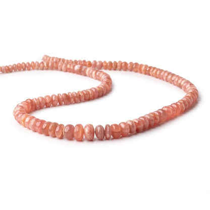 4-9mm Rhodochrosite plain rondelle beads 18 inch 127 pieces AA