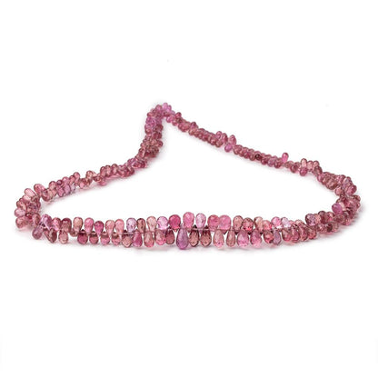 4-9mm Rubellite Tourmaline Faceted Tear Drop Beads 18 inch 264 pieces AAA