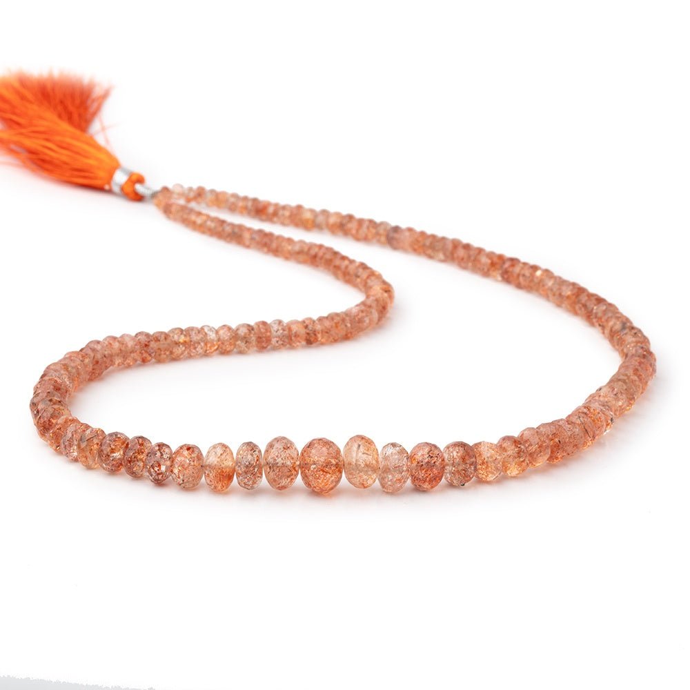 4-9mm Sunstone Faceted Rondelle Beads 18 inch 145 pieces AA