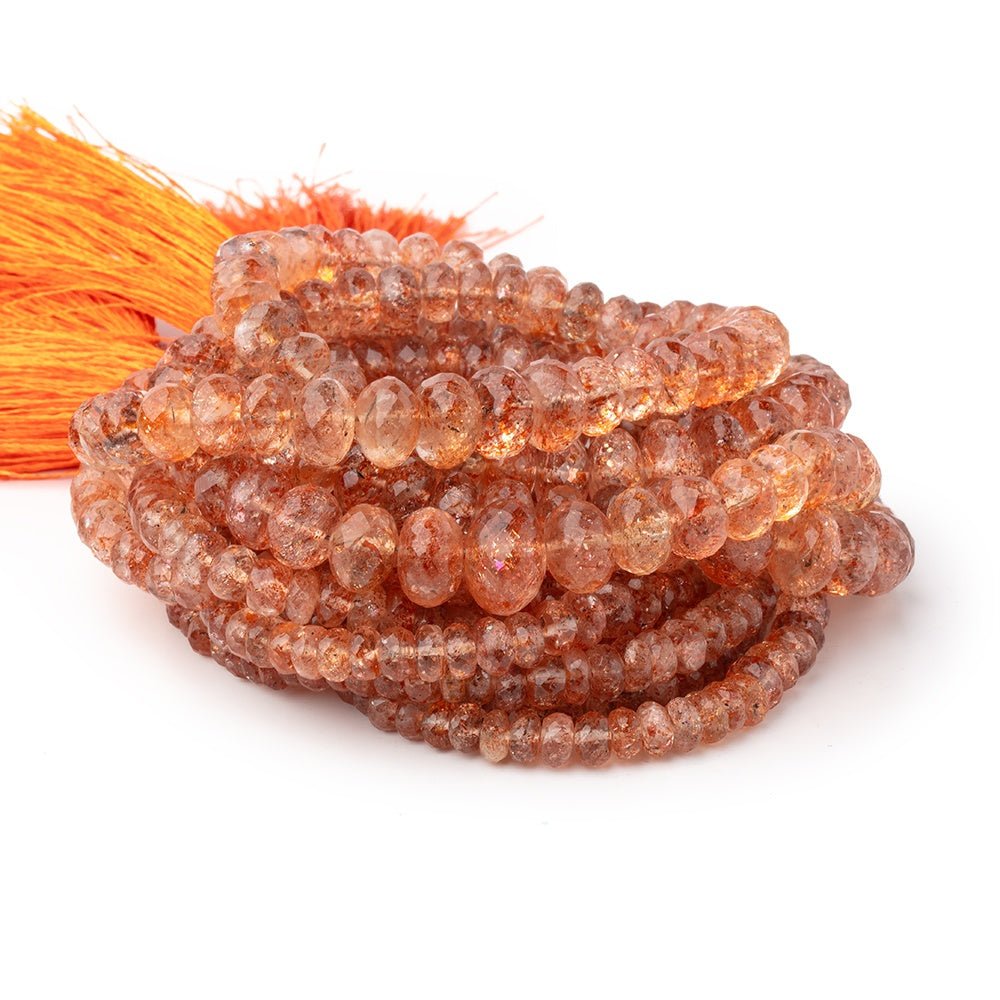 4-9mm Sunstone Faceted Rondelle Beads 18 inch 145 pieces AA