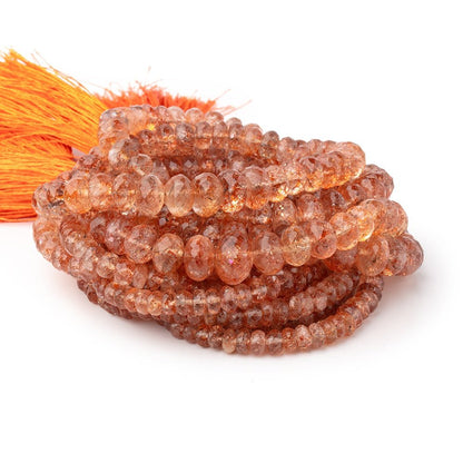 4-9mm Sunstone Faceted Rondelle Beads 18 inch 145 pieces AA