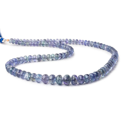 4-9mm Tanzanite Plain Rondelle Beads 18 inch 110 pieces AAA