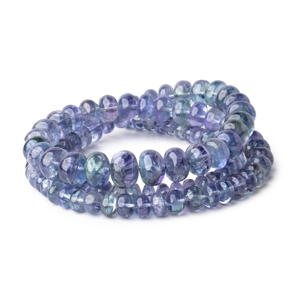 4-9mm Tanzanite Plain Rondelle Beads 18 inch 110 pieces AAA