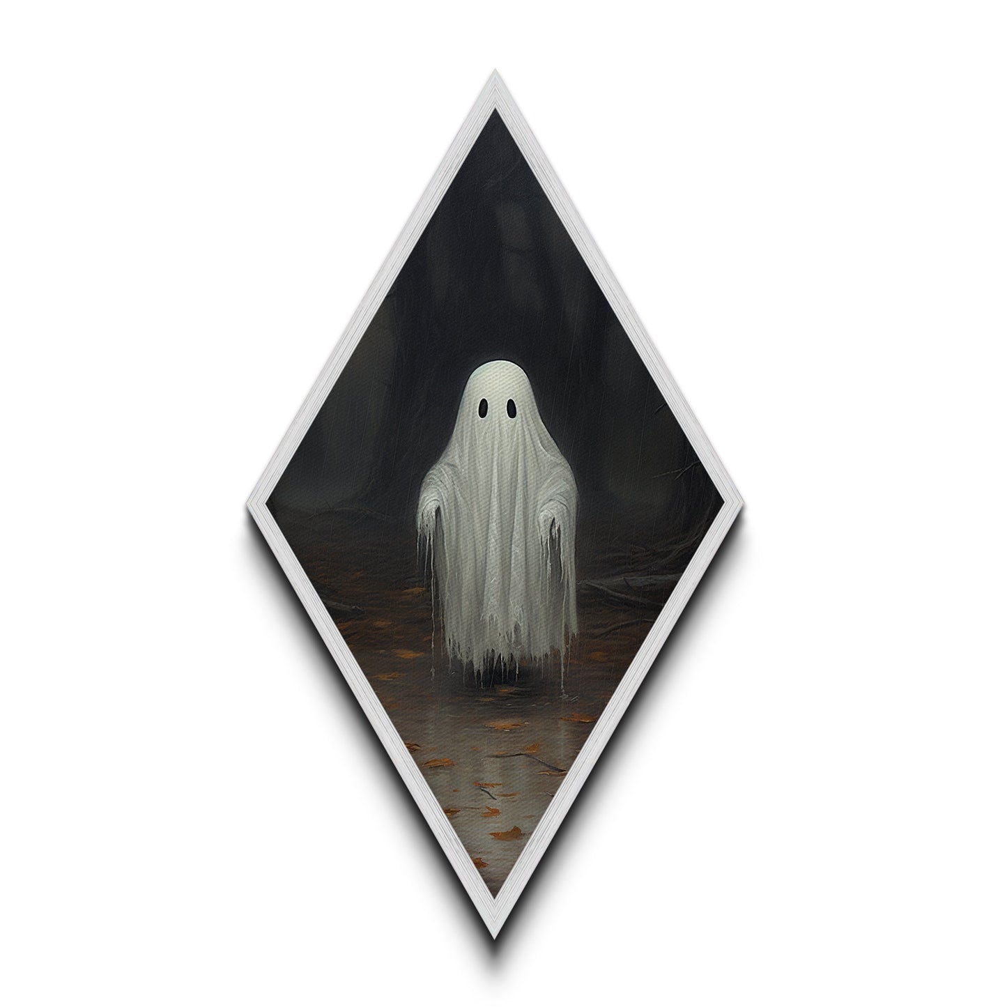 Cute Lil Boo, Ghost Print, Halloween Canvas Art, Canvas Textured Print, Funny Halloween Decor, Ghost Art, Victorian Goth Art