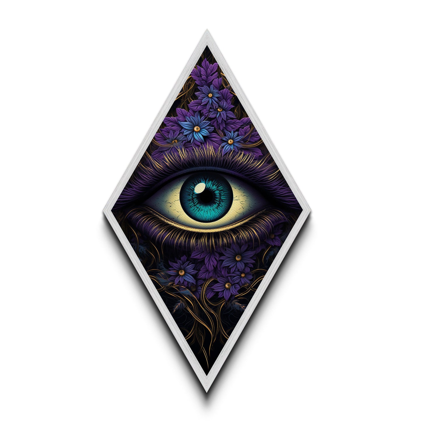 Blue Eye Abstract Close up Painting Print, Dark Academia Wall Art, Spooky Home Decor