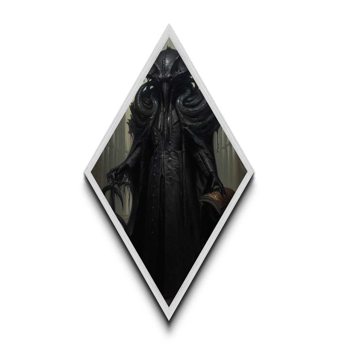 Victorian Portrait of Cthulhu, Gothic Art, Canvas Textured Print, Halloween Decor, The Gentleman Cthulhu