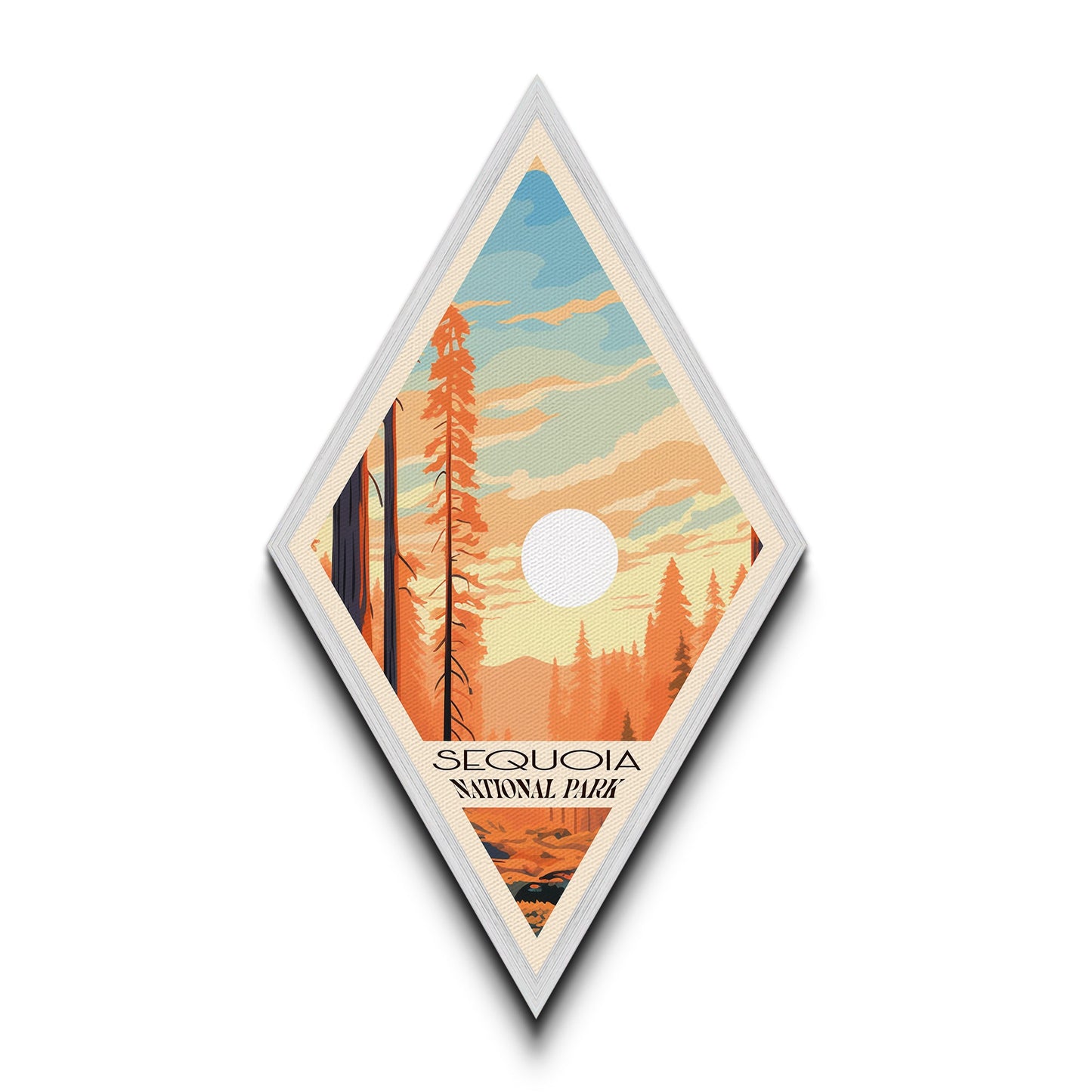 Retro Sequoia National Park Travel Poster Canvas Texture Print, Travel Decor Art, Midcentury Modern Decor California Travel Art