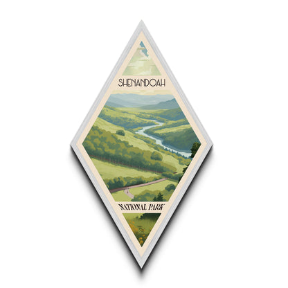 Shenandoah National Park Diamond Shaped Travel Print Canvas Artwork Print, Canvas Wall Art, Travel Present, Virginia Travel Art