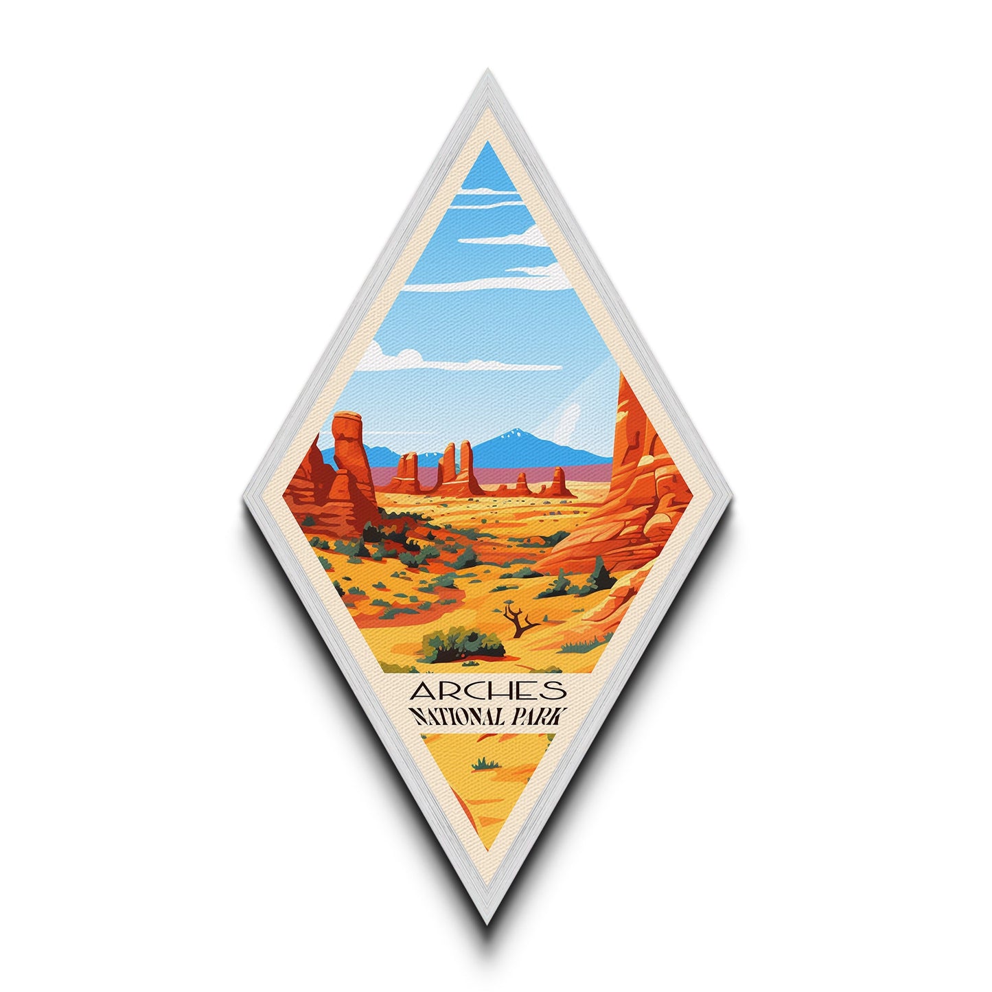 Retro-Reiseposter „Arches Nationalpark“ auf Leinwand, Reisedeko-Kunst, Midcentury-Modern-Deko, Utah-Reisekunst