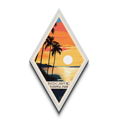 Biscayne National Park Travel Poster Canvas Texture Print, Travel Decor Art, Midcentury Modern Retro Decor Florida Travel Art