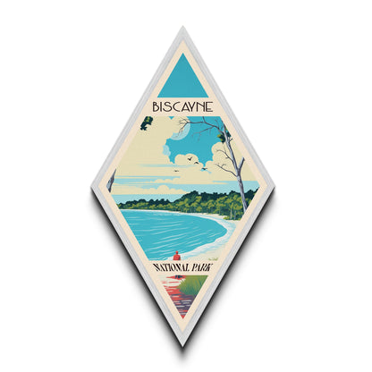 Biscayne National Park Diamond-Shaped Adventure Poster Wall Art Art Print, Canvas Wall Art, Travel Gift, Florida Travel Art