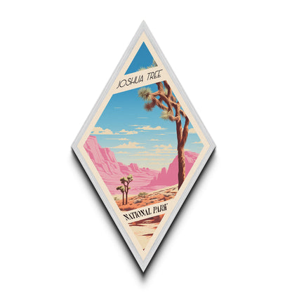 Retro-Poster „Joshua Tree Nationalpark“ mit Leinwandstruktur, Reisedeko-Kunst, Midcentury-Modern-Deko, Kalifornien-Reisekunst