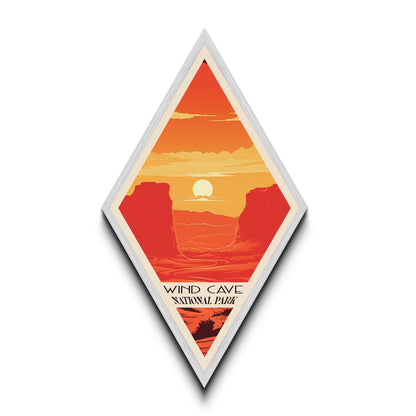 Wind Cave National Park Travel Poster Canvas Texture Print, Travel Decor Art, Midcentury Modern Retro Decor South Dakota Travel Art