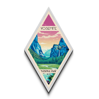 Yosemite National Park Travel Poster Wall Artwork Texture Print, Travel Decor Art, Midcentury Modern Retro Decor California Travel Art