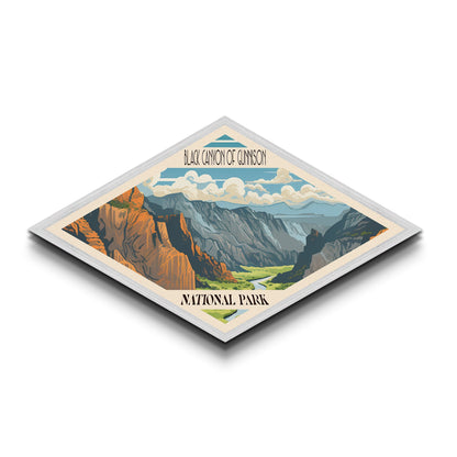 Black Canyon of the Gunnison Diamond Shaped Travel Poster Art Canvas Art Print, Canvas Wall Art, Travel Gift, Colorado Travel Art