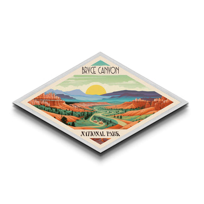 Bryce Canyon National Park Diamond Shaped Travel Poster Art Canvas Art Print, Canvas Wall Art, Travel Gift, Utah Travel Art