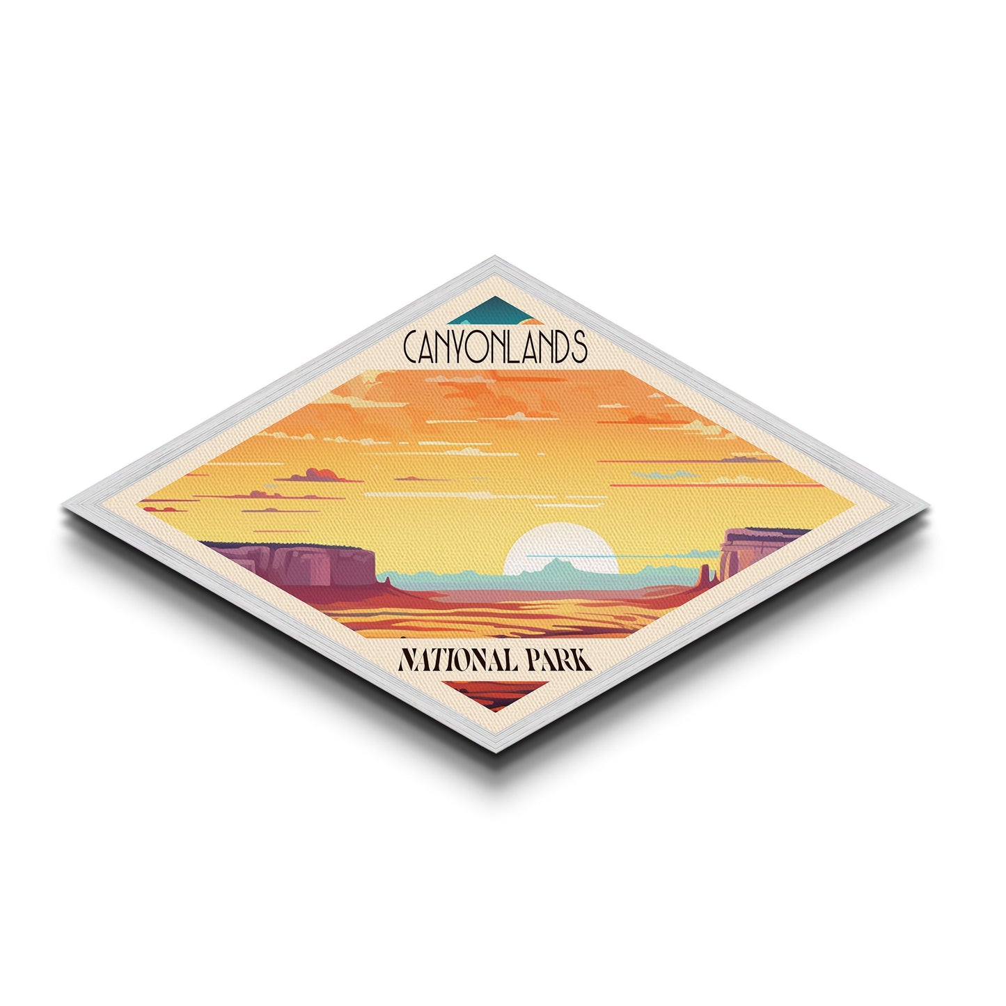 Retro-Reiseposter zum Canyonlands-Nationalpark, Leinwanddruck mit Struktur, Reisedeko, Midcentury-Modern-Deko, Utah-Reisekunst