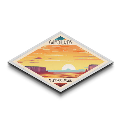 Retro-Reiseposter zum Canyonlands-Nationalpark, Leinwanddruck mit Struktur, Reisedeko, Midcentury-Modern-Deko, Utah-Reisekunst