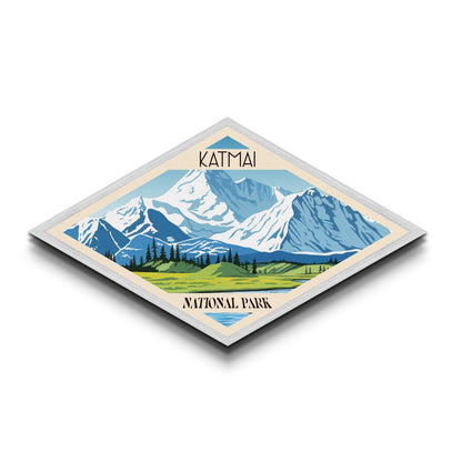 Katmai Nationalpark Abenteuerposter, Kunstdruck auf Leinwand, Reisedeko, Midcentury Modern Retro-Deko, Alaska-Reisekunst