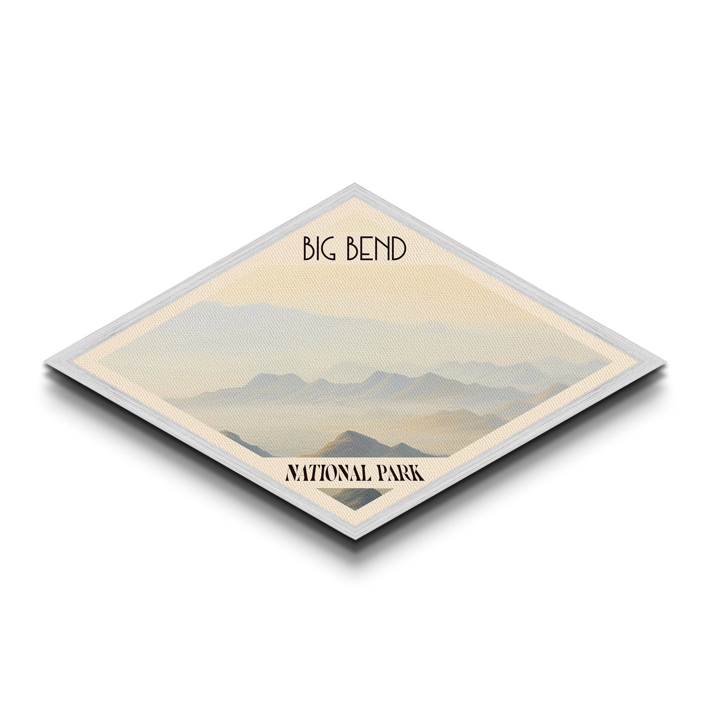 Big Bend National Park Diamond Shaped Travel Poster Canvas Art Print, Canvas Wall Art, Travel Gift, Texas Landscape