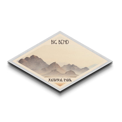 Big Bend National Park Travel Poster Canvas Texture Print, Travel Decor, Midcentury Modern Retro Decor Texas Landscape