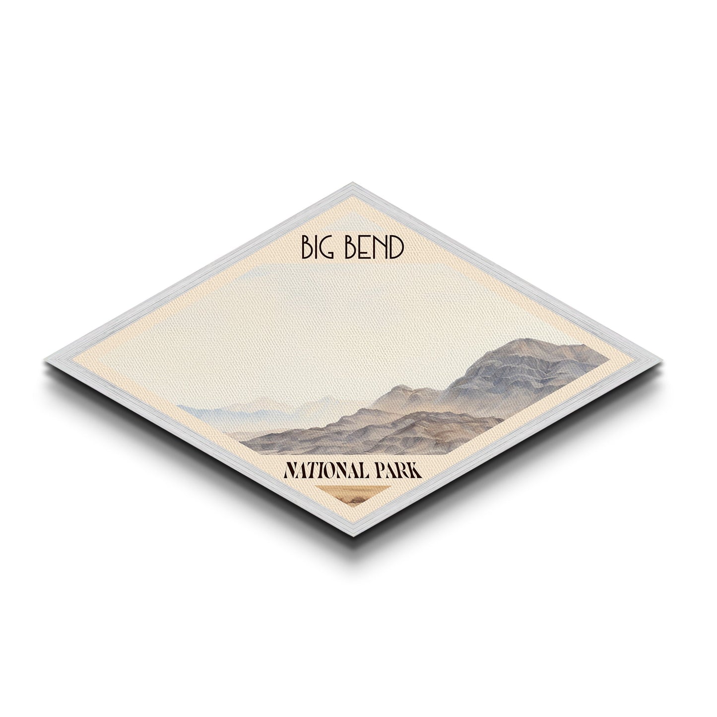 Retro Big Bend National Park Travel Print Wall Art Texture Print, Travel Decor, Midcentury Modern Decor Texas Landscape