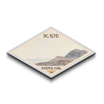 Retro Big Bend National Park Travel Print Wall Art Texture Print, Travel Decor, Midcentury Modern Decor Texas Landscape