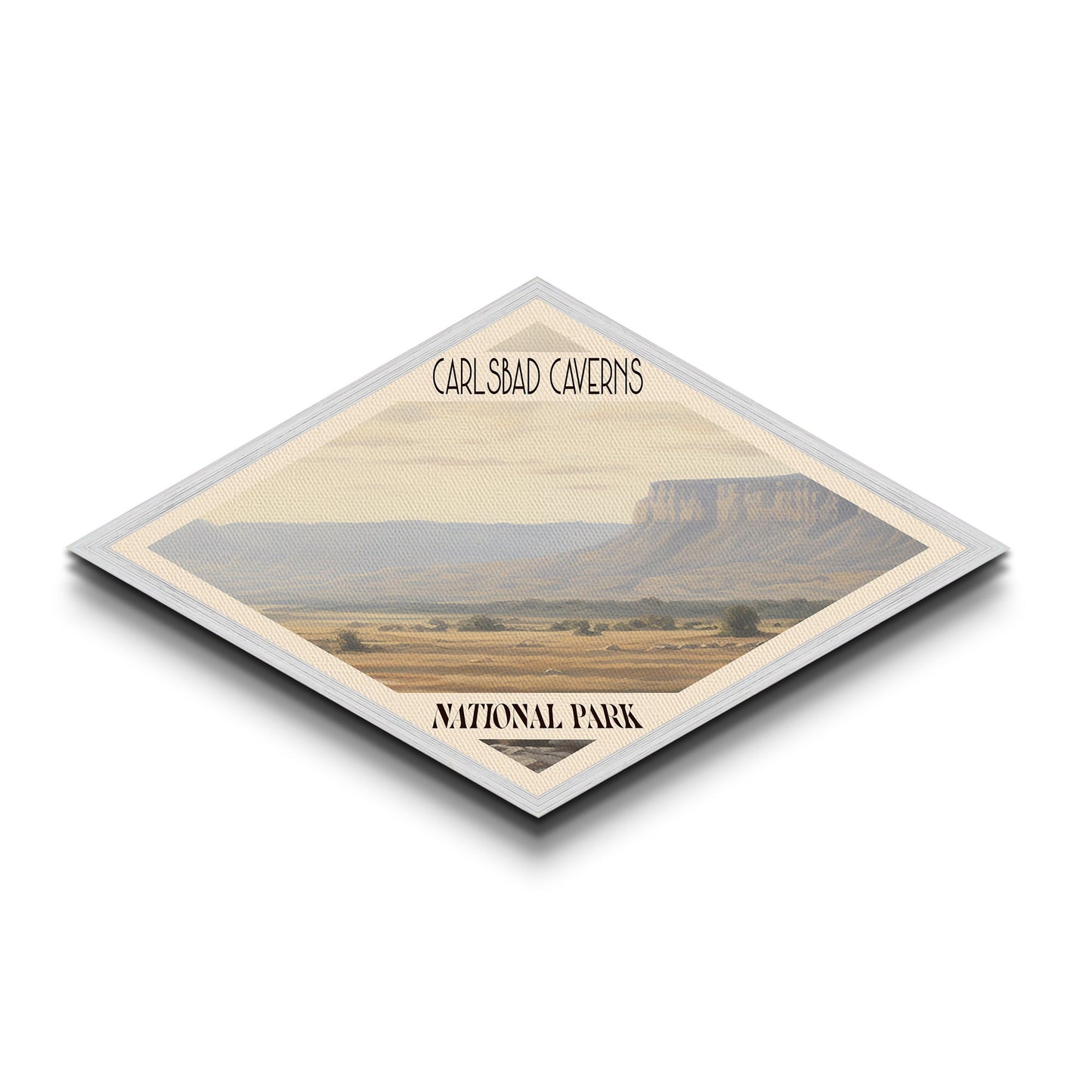 Retro Carlsbad Caverns National Park Travel Poster Canvas Texture Print, Travel Decor, Midcentury Modern Decor California Landscape